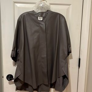 Brand new never worn Planet by Lauren G Ms. Maisel OS vegan leather poncho coat